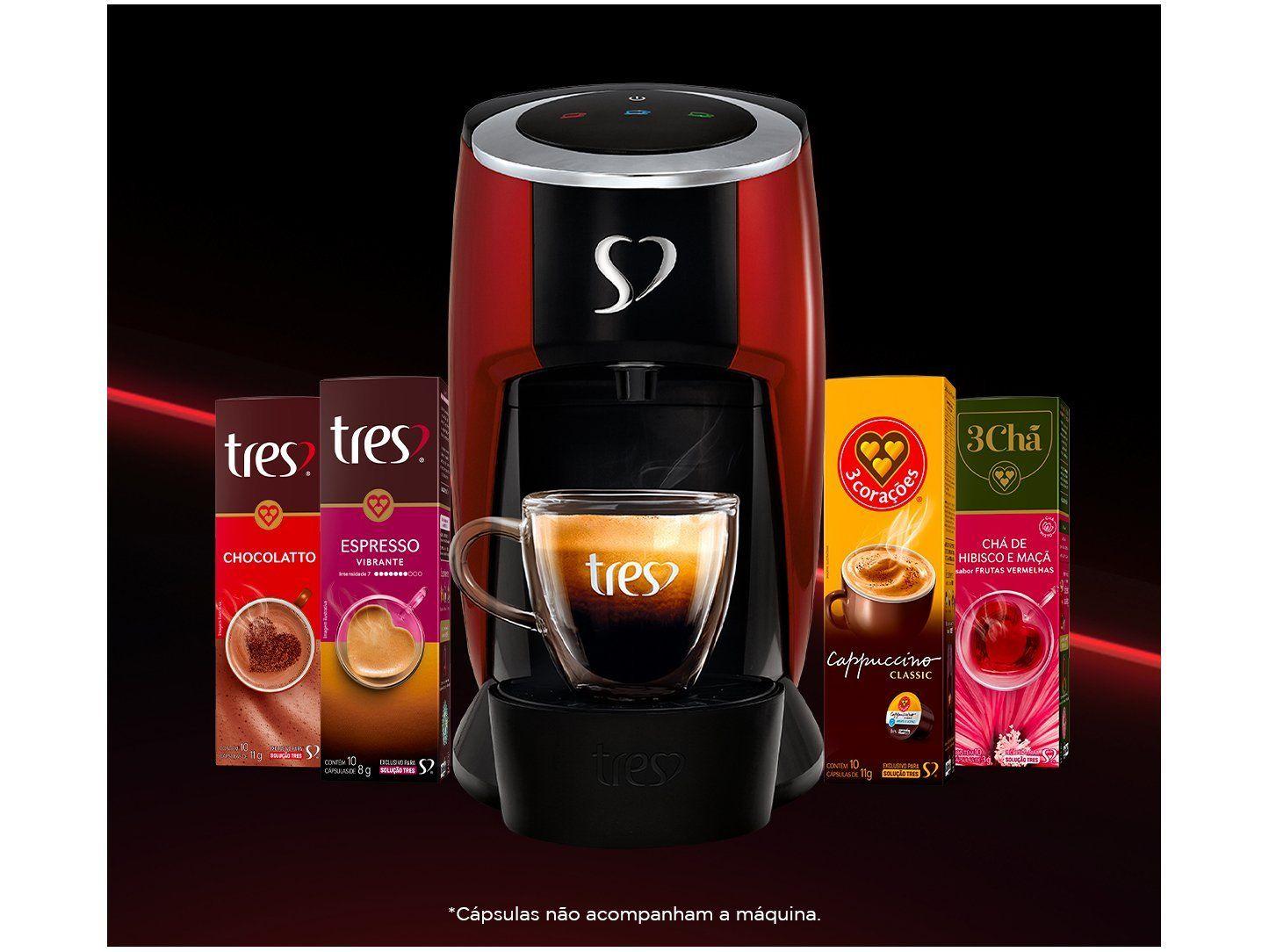 Cafeteira Espresso TRES Touch Vermelha 3 Corações