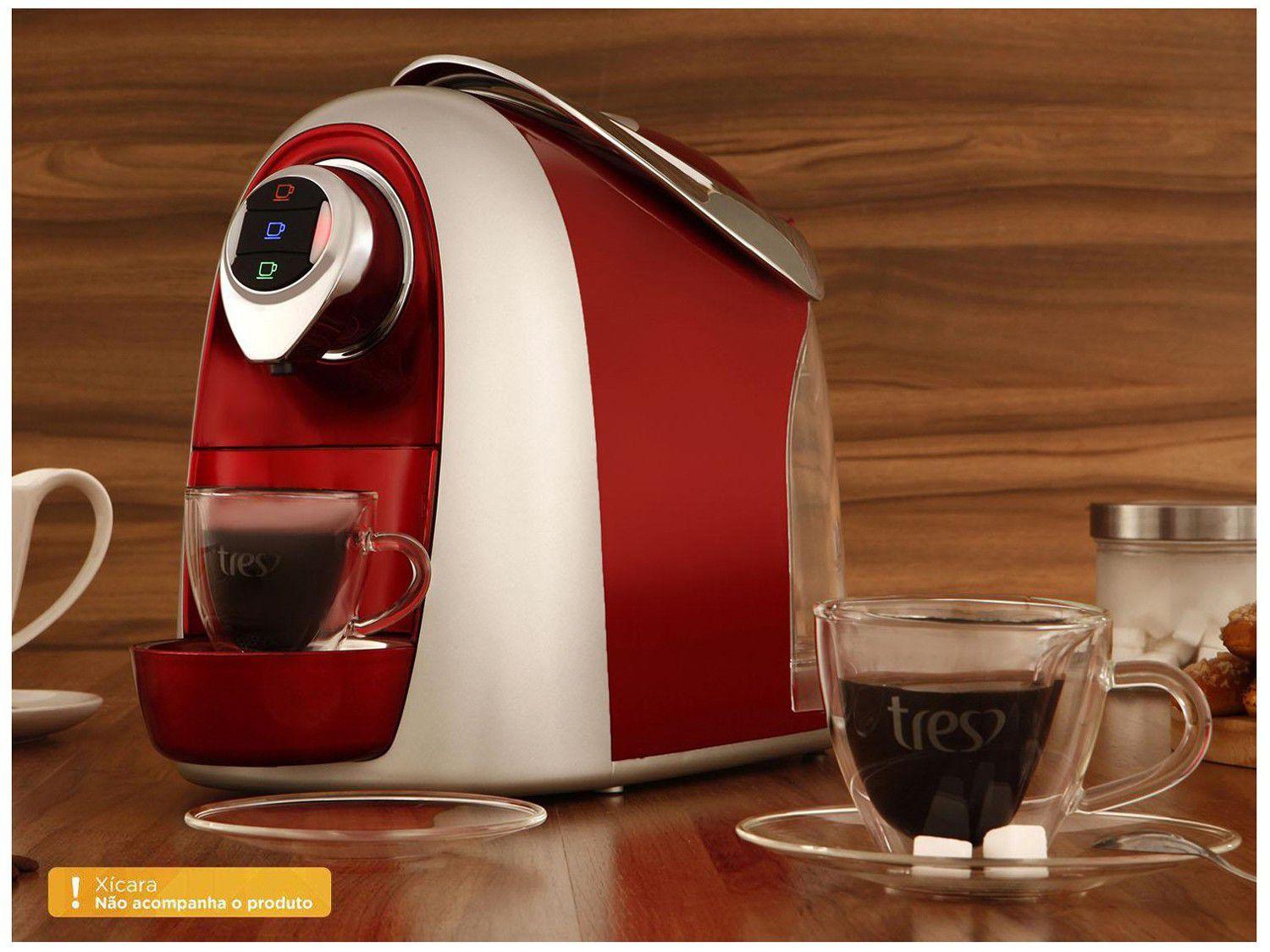 Cafeteira Expresso Modo Três Corações de Cápsula - Vermelha 15 Bar ...