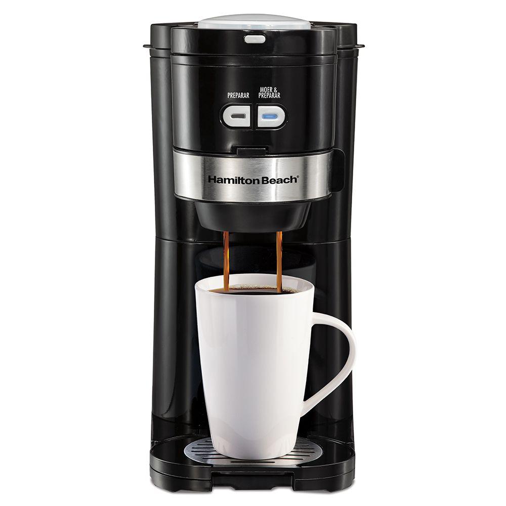 Cafeteira Individual com Moedor Hamilton Beach Preta/Prata ...