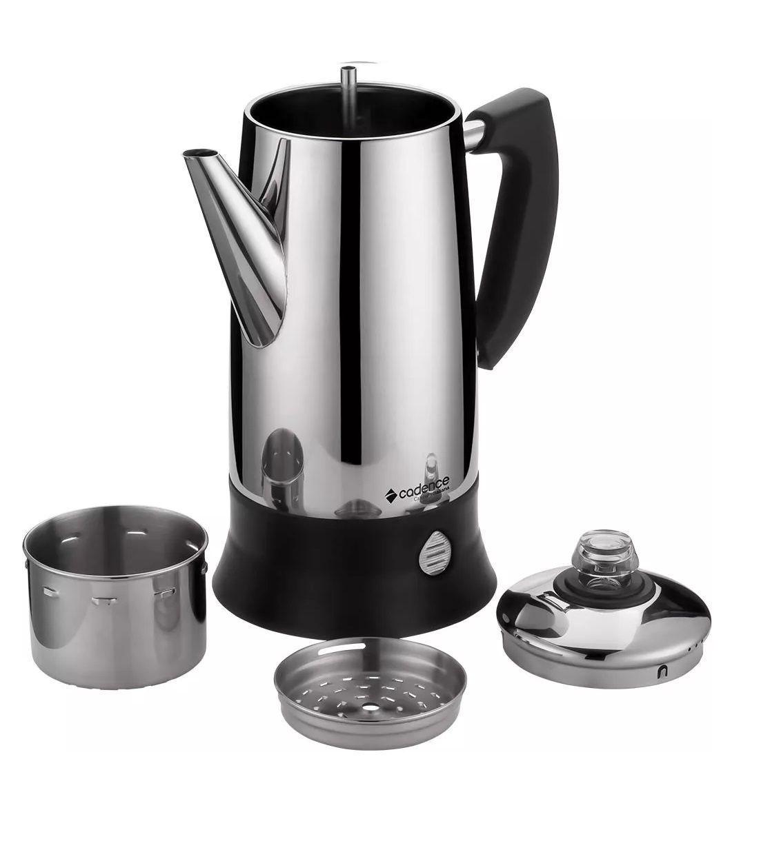 Cafeteira Italiana elétrica Aço Inox 1,7L base destacável Cadence ...