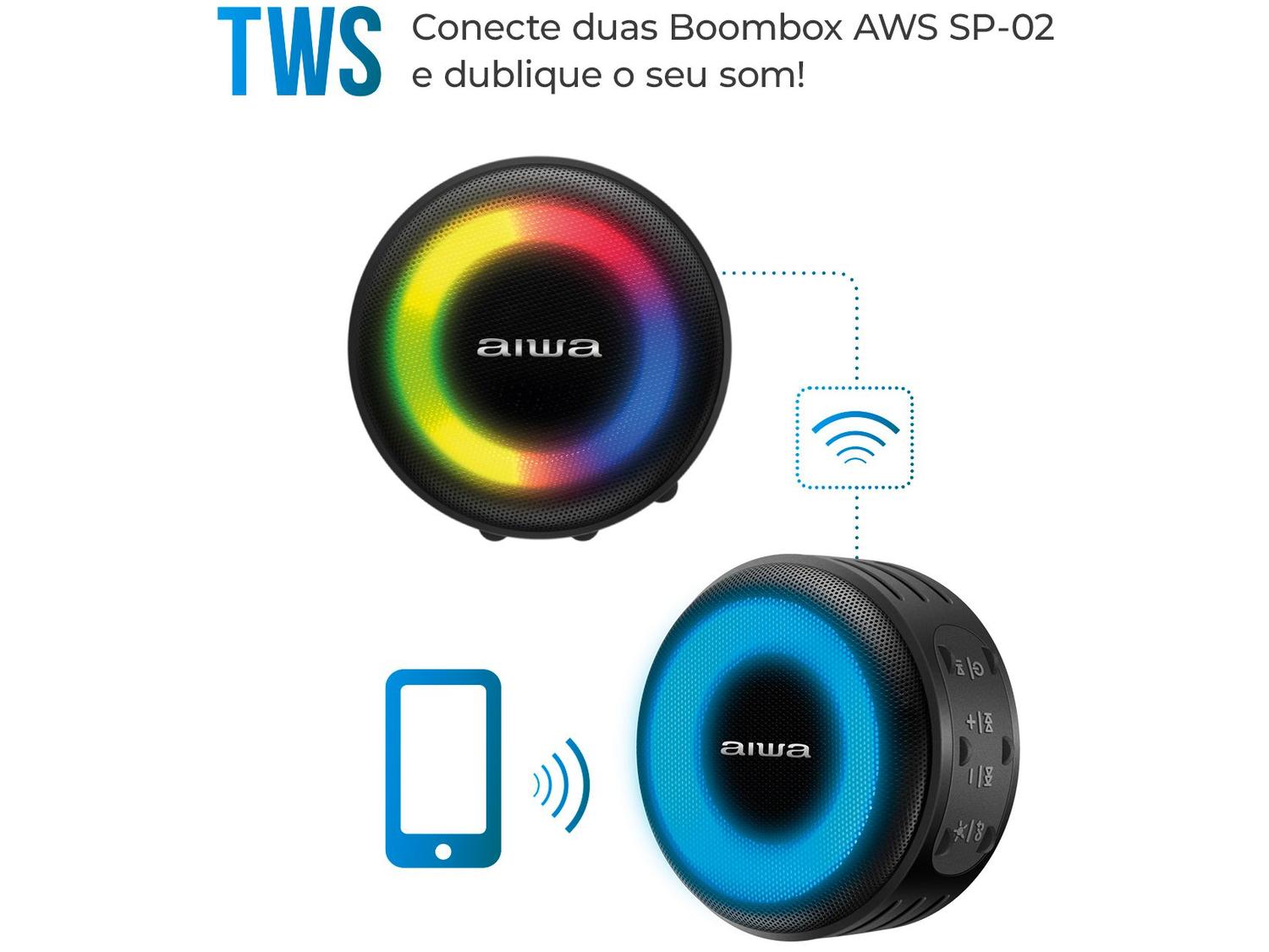 Caixa de Som Aiwa AWS-SP-02 Bluetooth Portátil