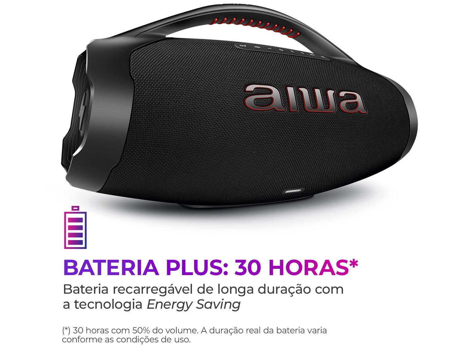Caixa de Som Aiwa Boombox Plus AWS-BBS-01-B Bluetooth Amplificada 200W USB