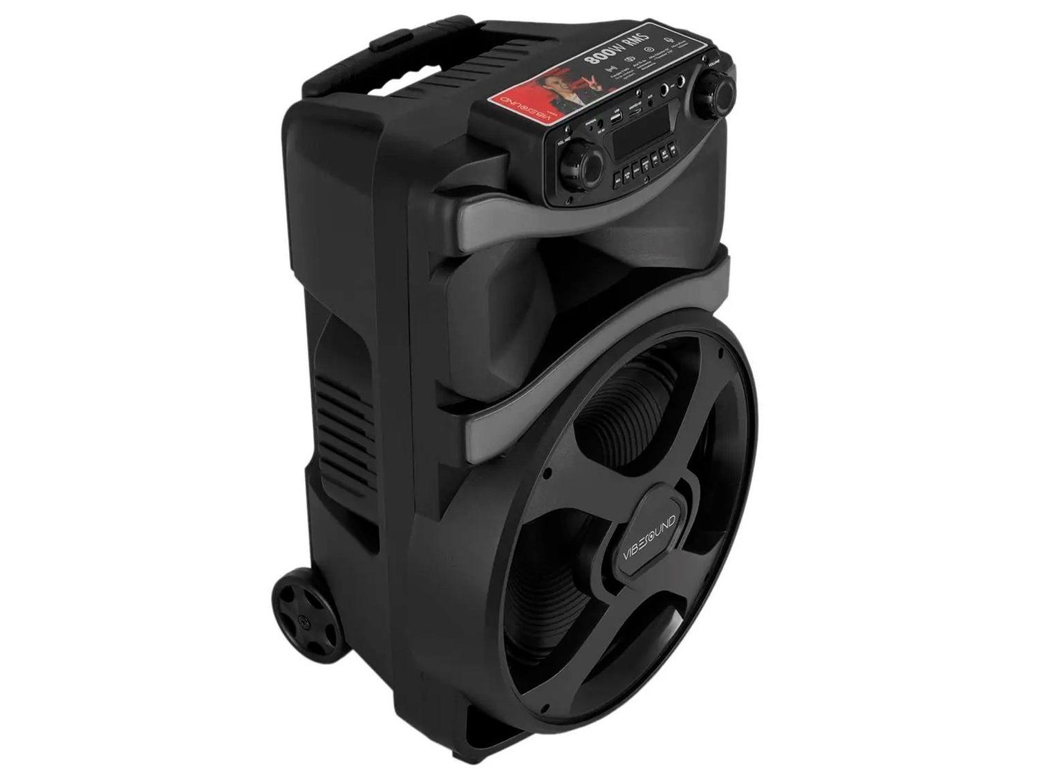 Caixa de Som Amplificada Bluetooth Vibe Sound V12 Power 800W USB