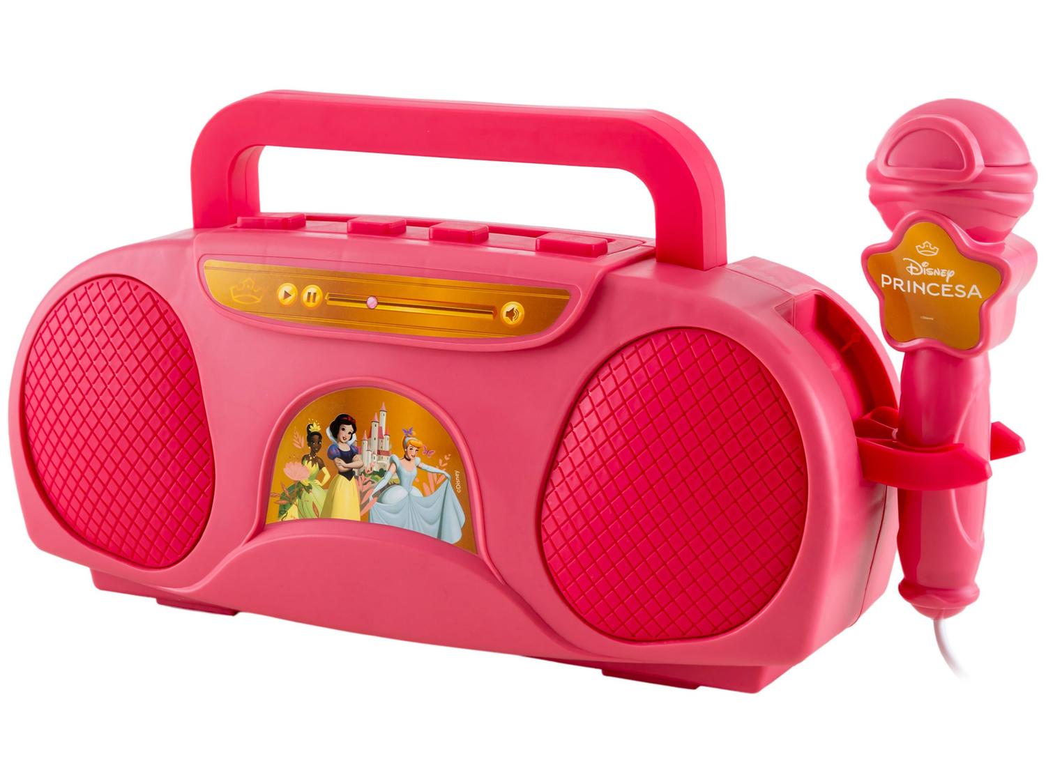 Caixa de Som Amplificada Candide Disney Princesas Boom Box Karaokê