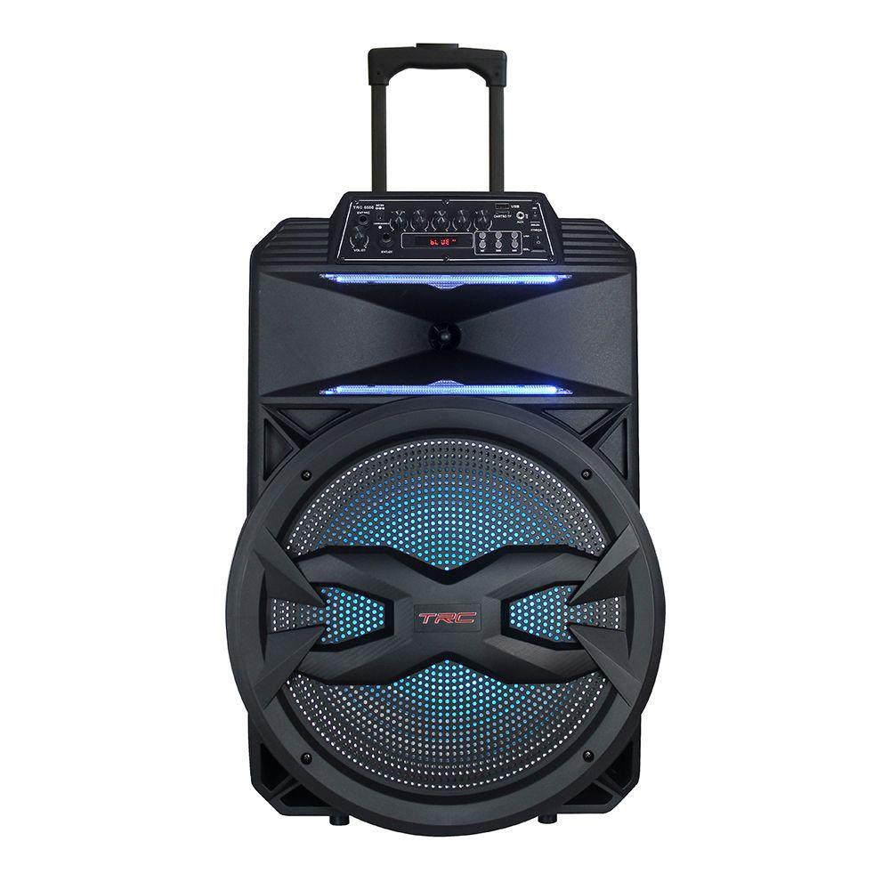 Caixa de Som Amplificada TRC 5540 Bluetooth USB iluminação Frontal em Led Rádio  FM Bateria Interna 400W | supersalebrasil.com.br