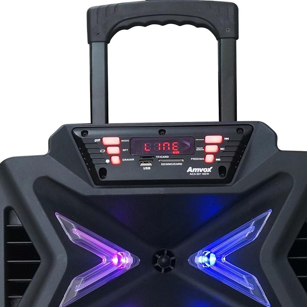 Caixa de Som Amplificadora Amvox ACA501 New, Bluetooth, USB, Auxiliar, 500W RMS Bivolt Caixa de Som Amplificadora Amvox ACA501 New, Bluetooth, USB, Auxiliar, 500W RMS Bivolt