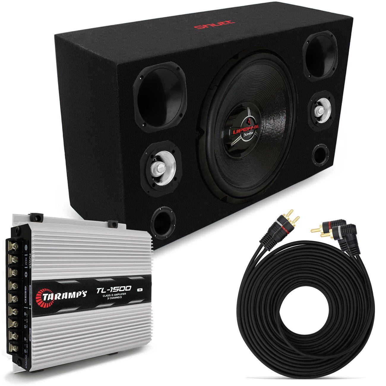 Caixa de Som Automotivo Completa 830W RMS Sub 15 Polegadas + Tweeter + + Módulo Taramps Caixa de Som Automotivo Completa 830W RMS Sub 15 Polegadas + Tweeter + + Módulo Taramps