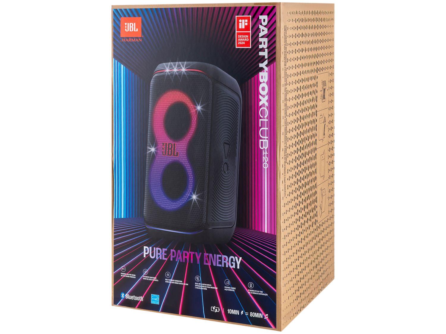 Caixa de Som JBL PartyBox Club 120 Bluetooth Amplificada Portátil 160W USB