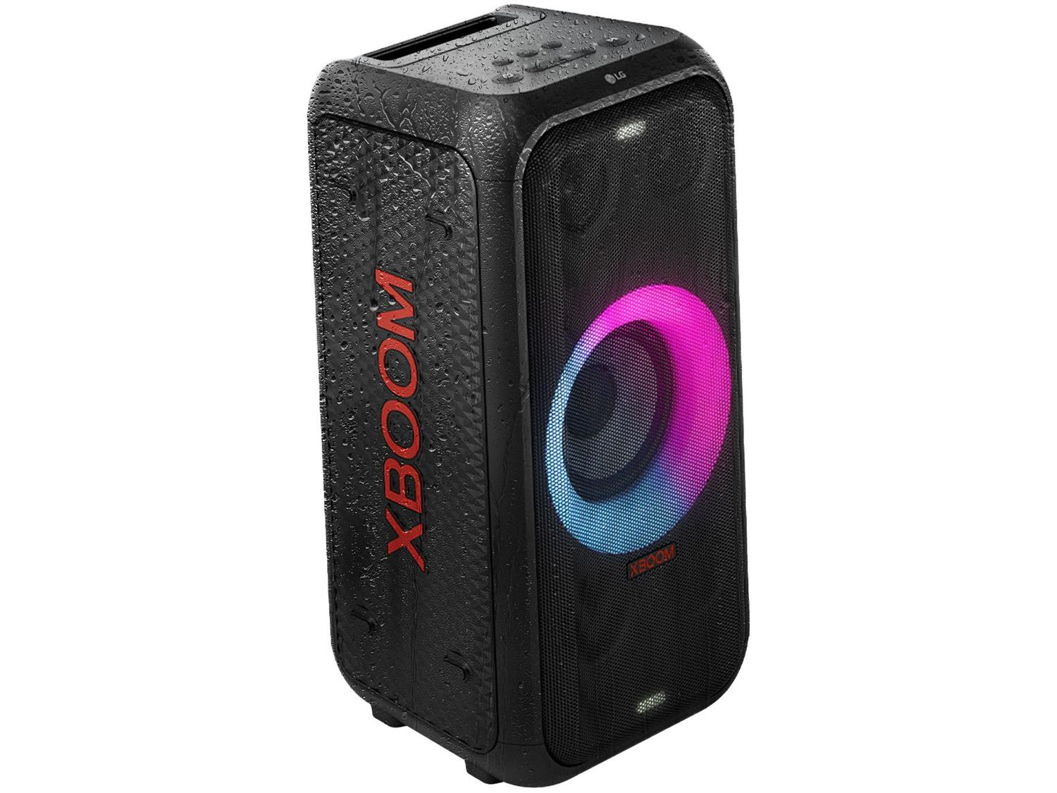 Caixa de Som LG Xboom XL5T Bluetooth Portátil IPX4 200W RMS Iluminação de Festa e Visor de Pixel LED