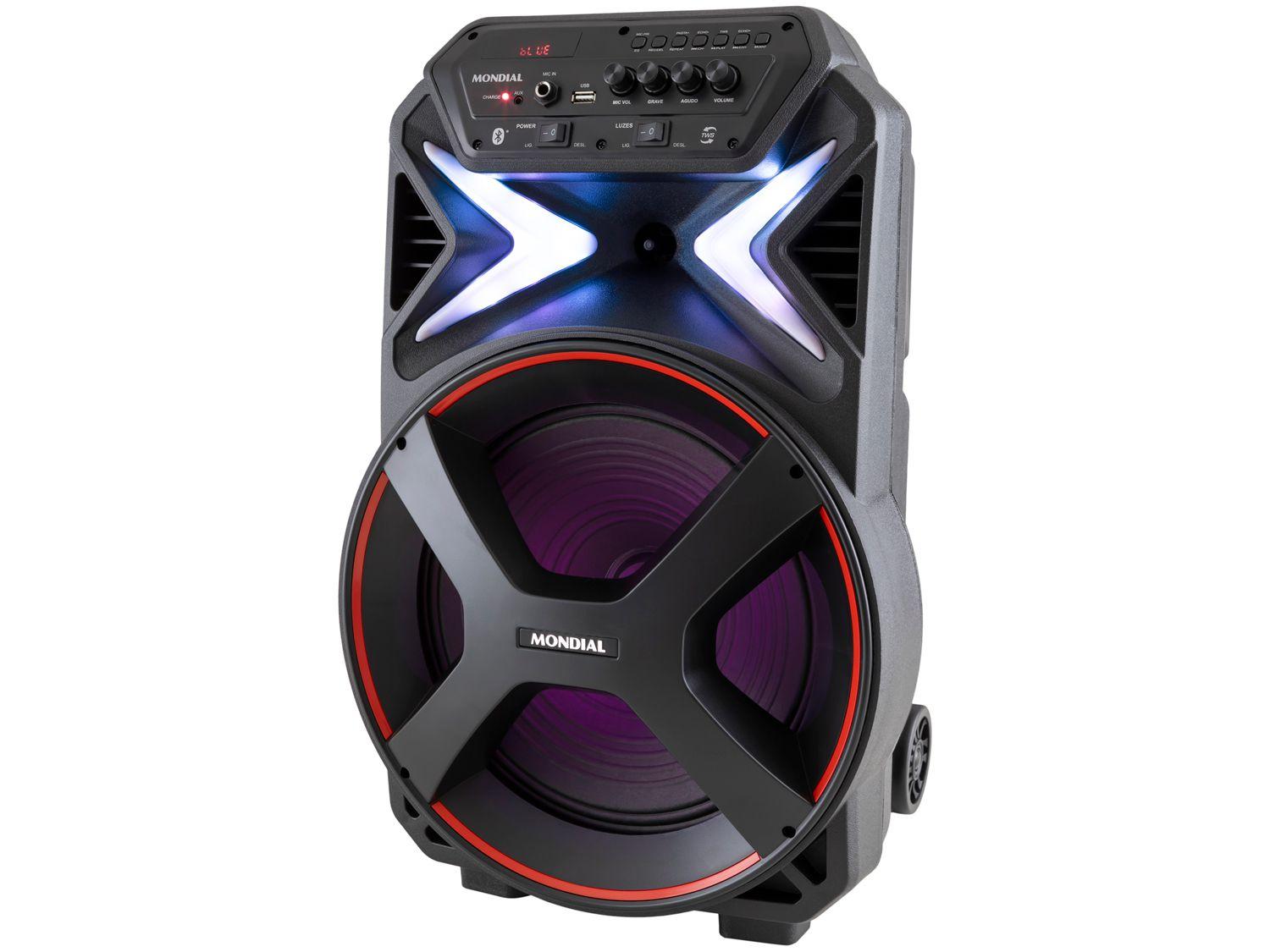 Caixa de Som Mondial CM-400 Bluetooth Portátil Amplificada 400W USB