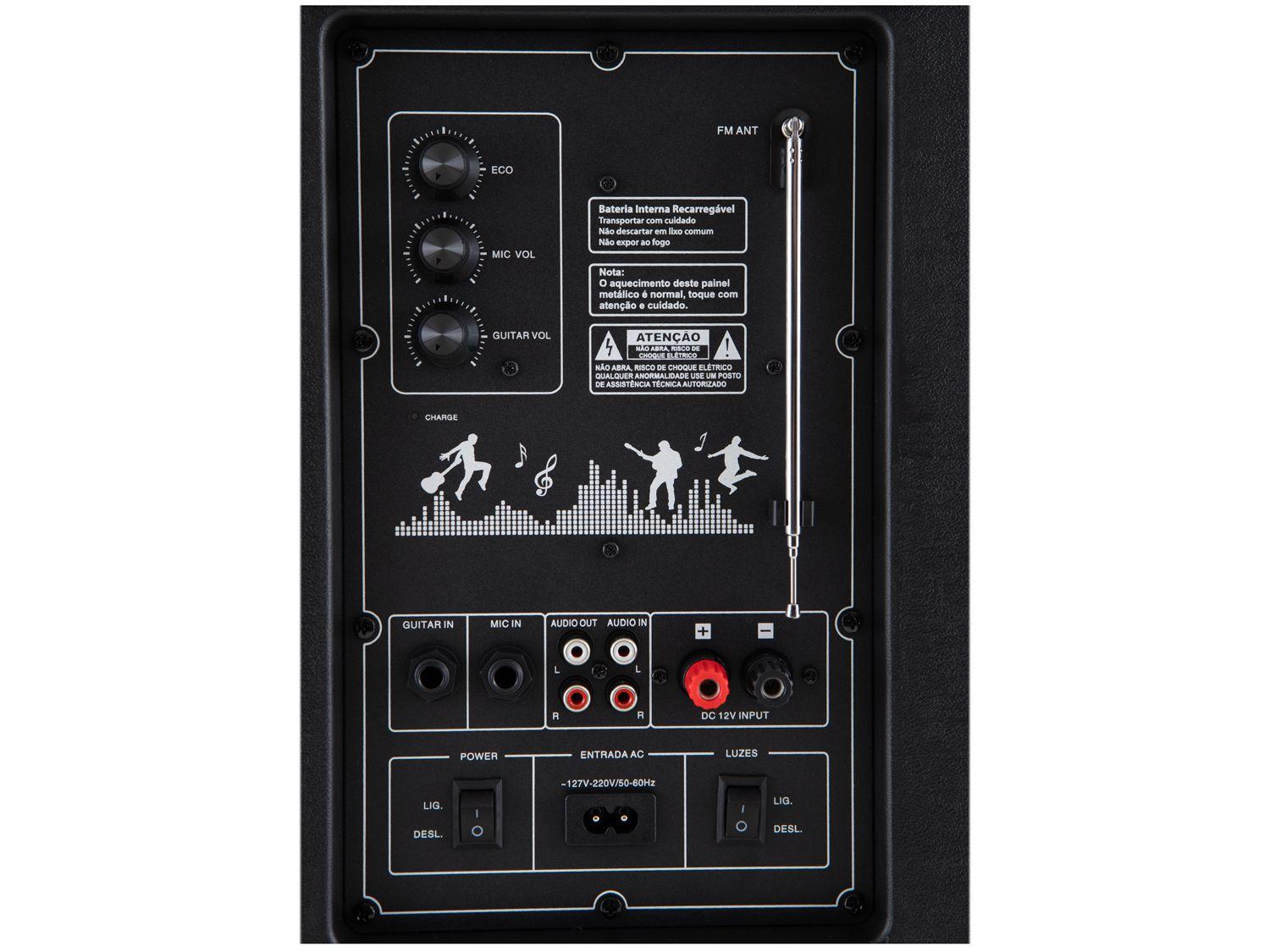 Caixa de Som Mondial Connect Lights Plus CM-700 Bluetooth Amplificada Portátil 700W USB