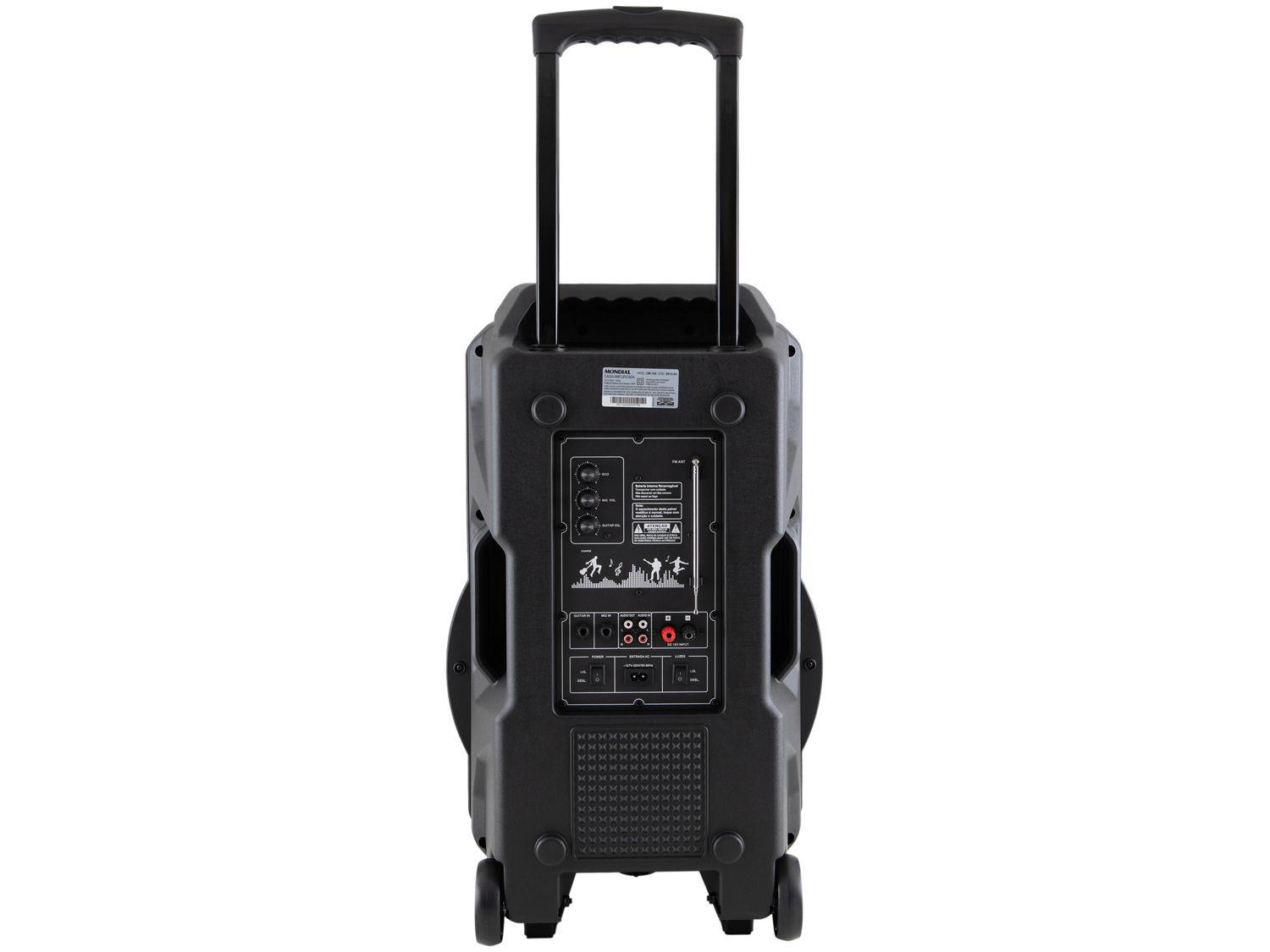 Caixa de Som Mondial Connect Lights Plus CM-700 Bluetooth Amplificada Portátil 700W USB