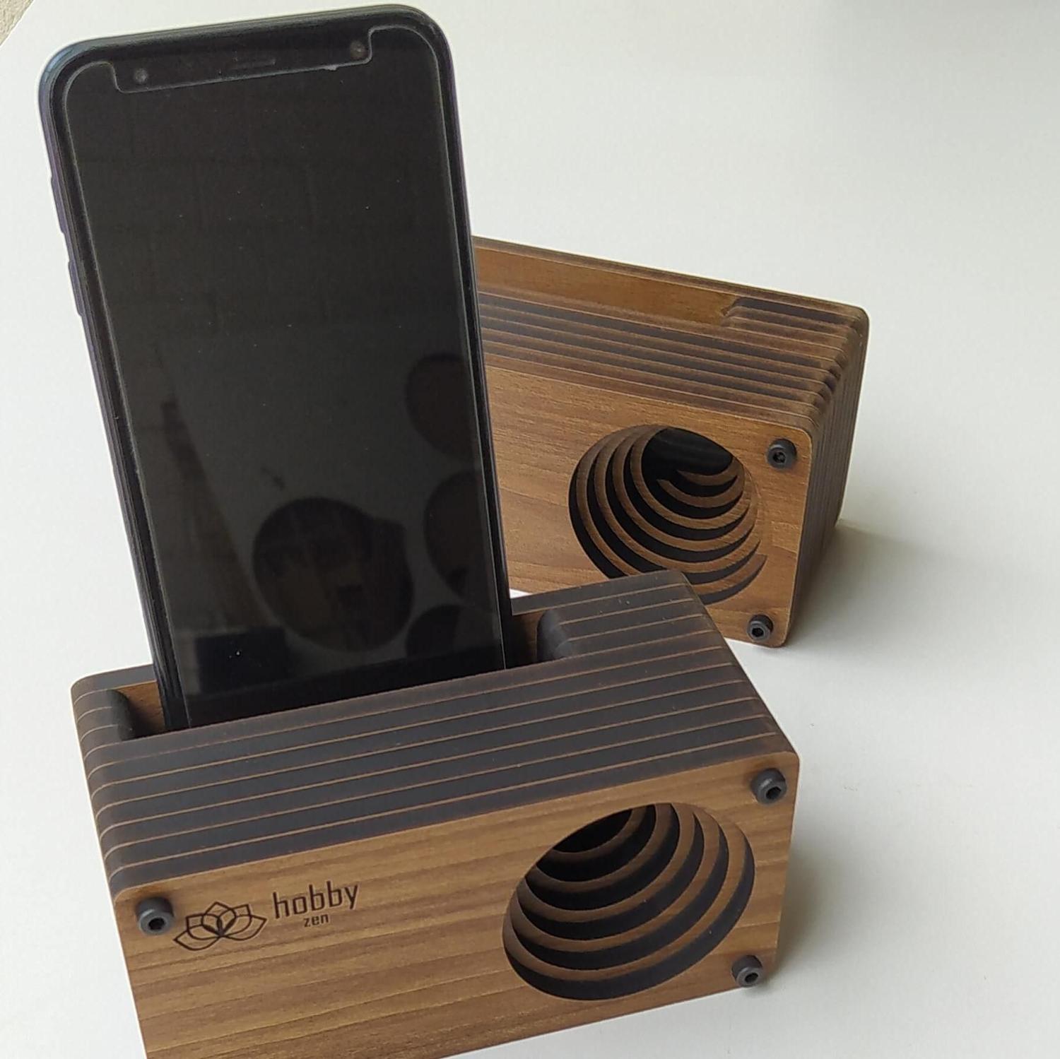 Caixa De Som Para Celular - Portátil - De Madeira - Hobby Zen - Caixas ...