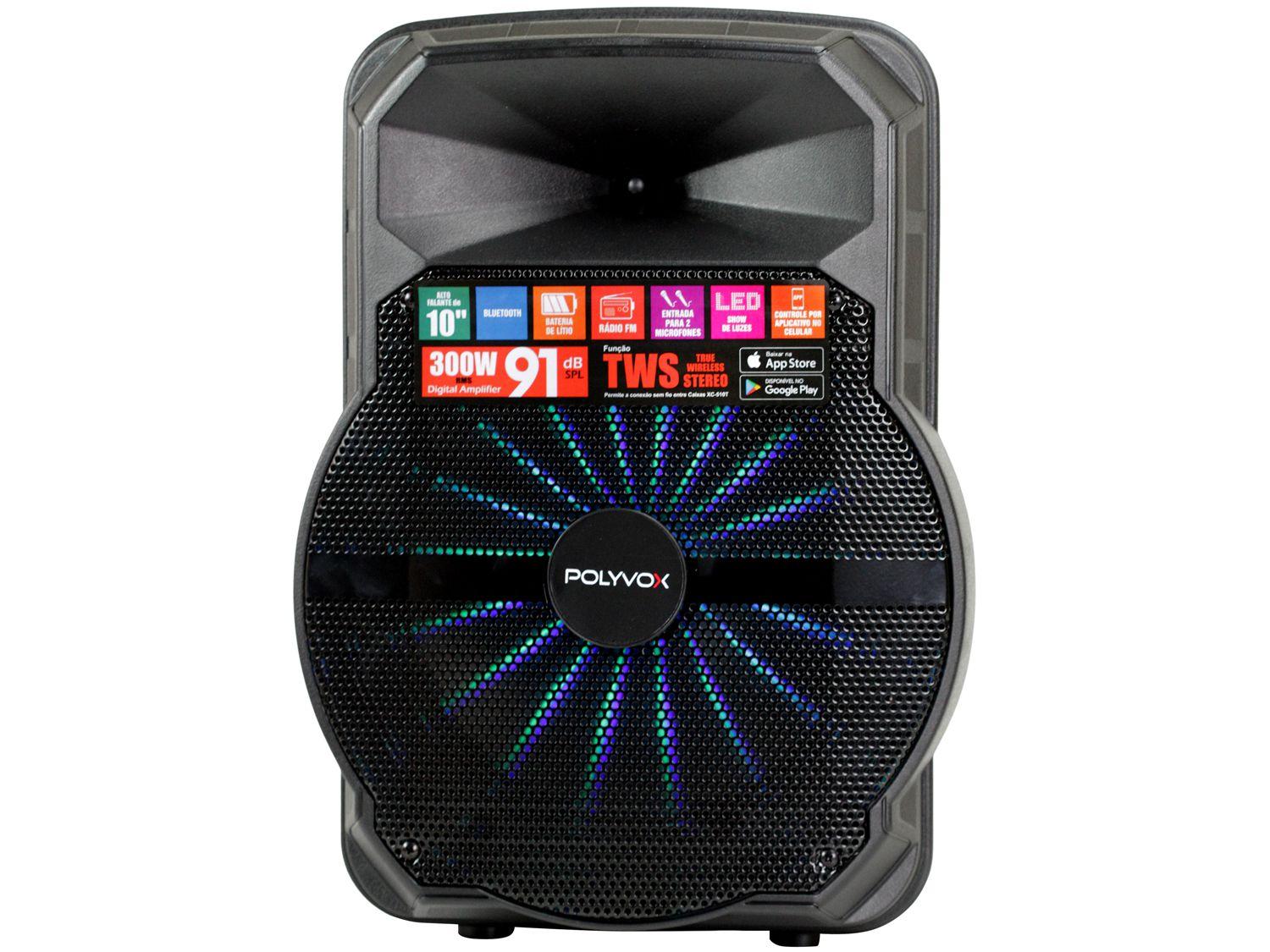 Caixa de Som Polyvox XC 510T Bluetooth Amplificada