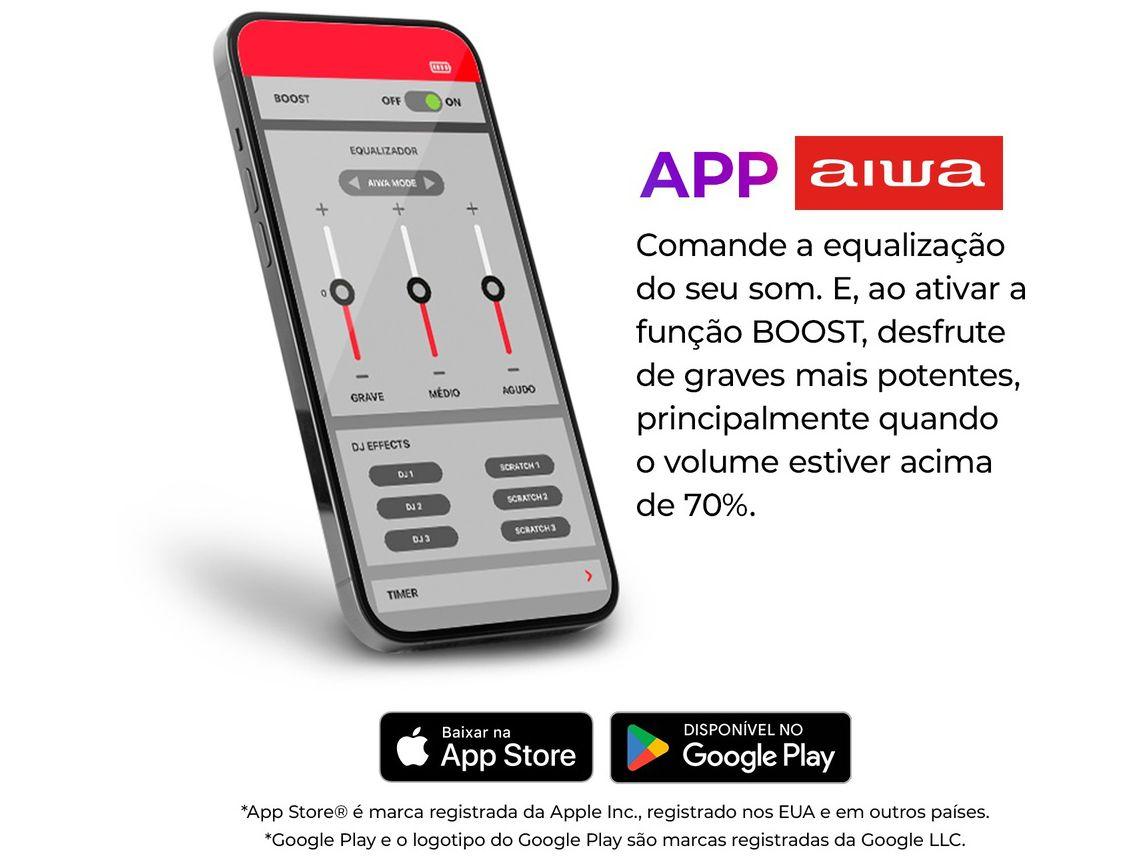 Caixa de Som Torre Aiwa AWS-T2W-02 Bluetooth 2300W RMS Amplificada