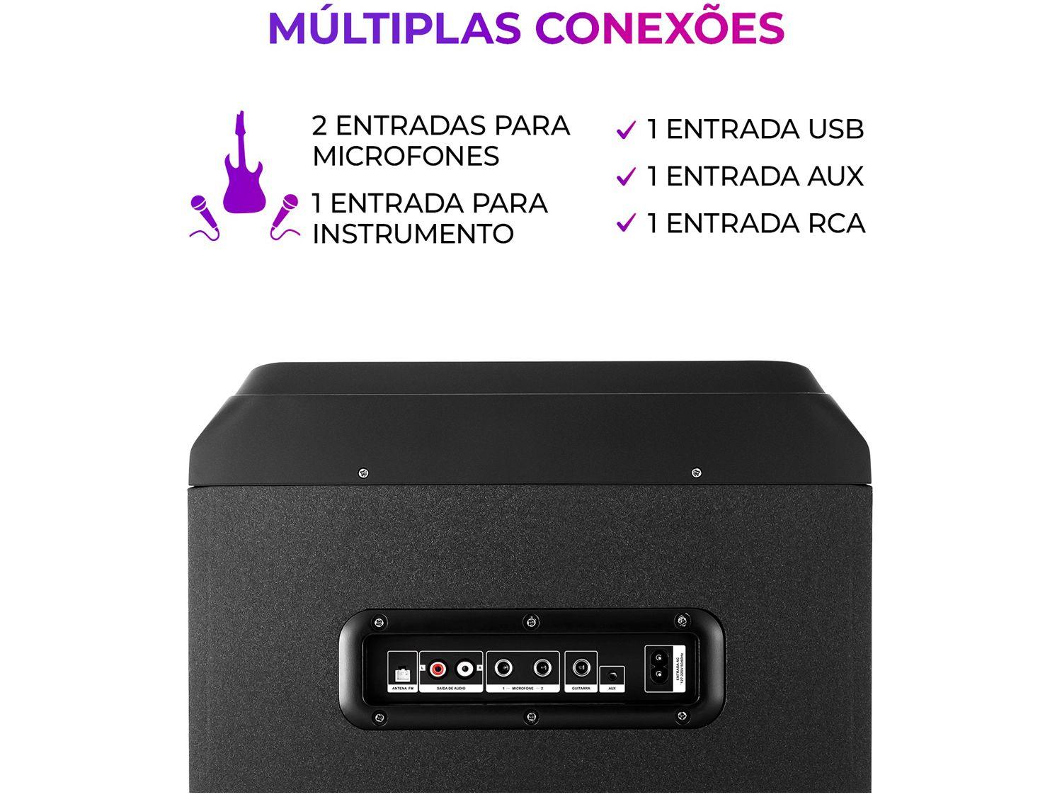Caixa de Som Torre Aiwa AWS-T2W-02 Bluetooth 2300W RMS Amplificada