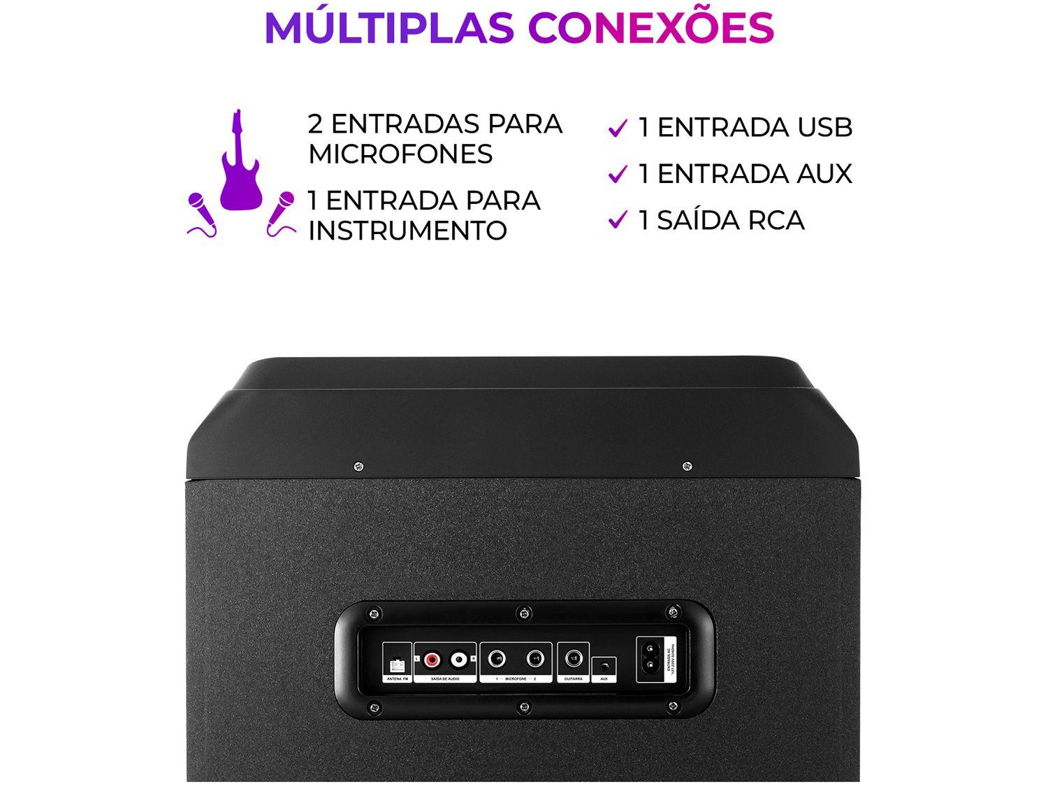 Caixa de Som Torre Aiwa AWS-T2W-02 Bluetooth 2300W RMS Amplificada
