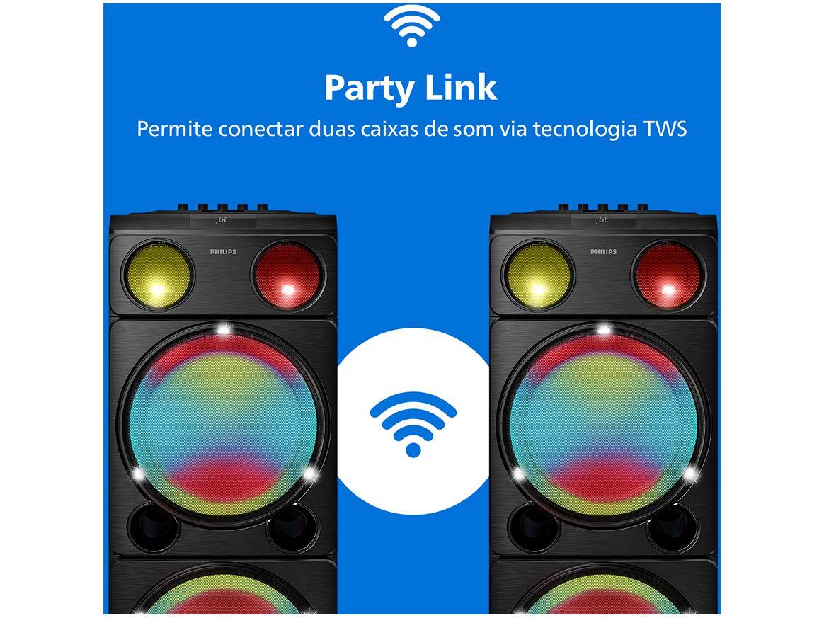 Caixa de Som Torre Philips TAX5509/78 Party Speaker 2400W