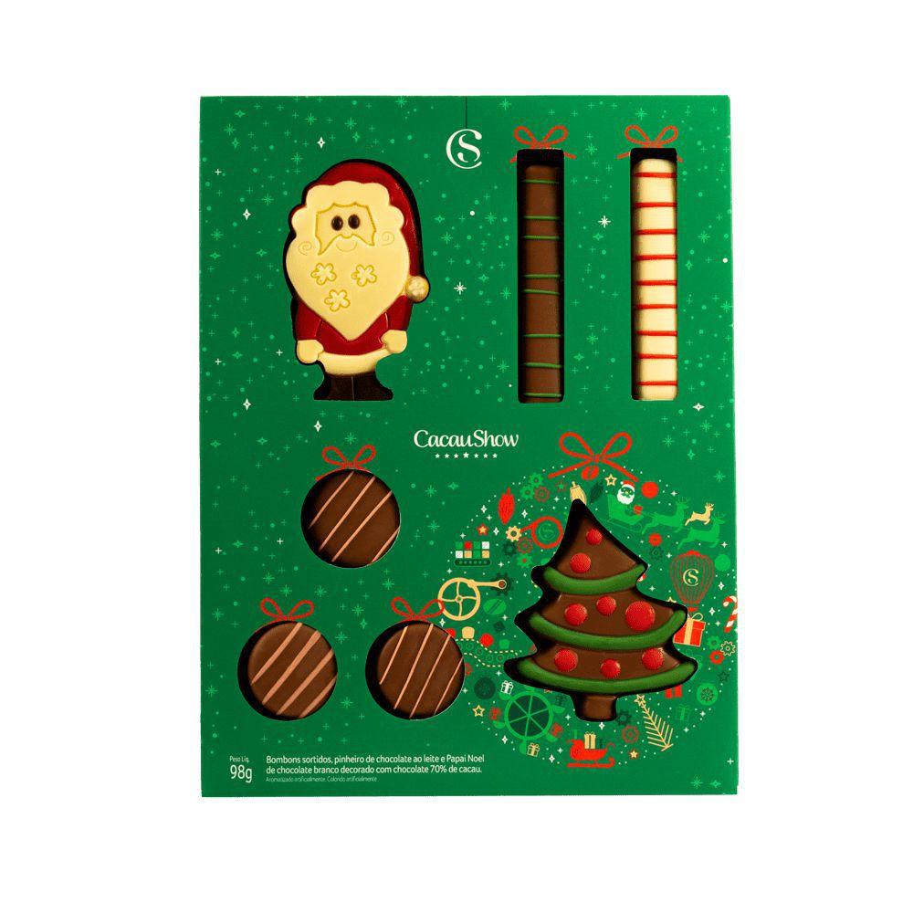 Caixa Feliz Natal 98g - Cacau Show - Chocolate / Barra de Chocolate -  Magazine Luiza