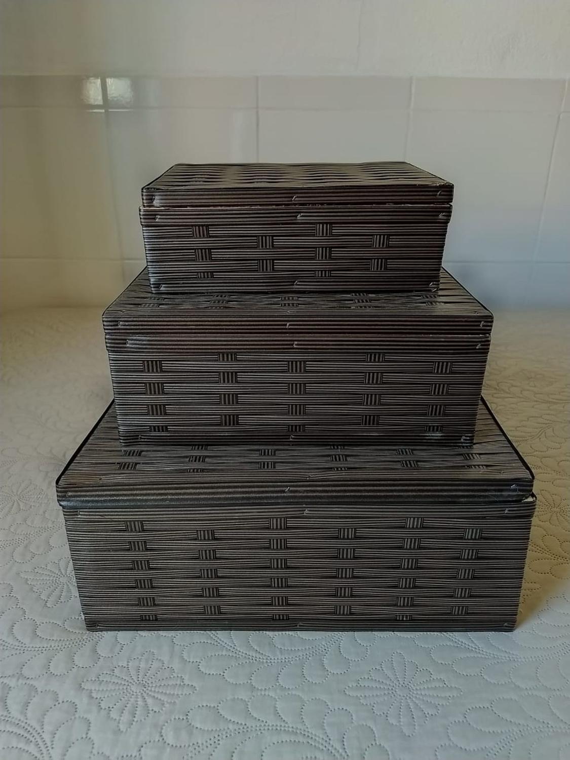 Caixa organizadora cesta com tampa decorativa 3 unidades marrom escura argila | Magalu Empresas | B2B e compras com CNPJ Caixa organizadora cesta com tampa decorativa 3 unidades marrom escura argila | Magalu Empresas | B2B e compras com CNPJ