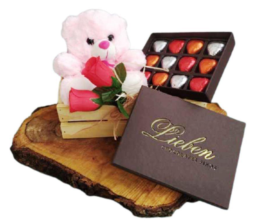 Caixa Pra Presente Dia dos Namorados Flor Coração Chocolate - Lieben  Chocolates Finos - Salgadinhos e Aperitivos - Magazine Luiza