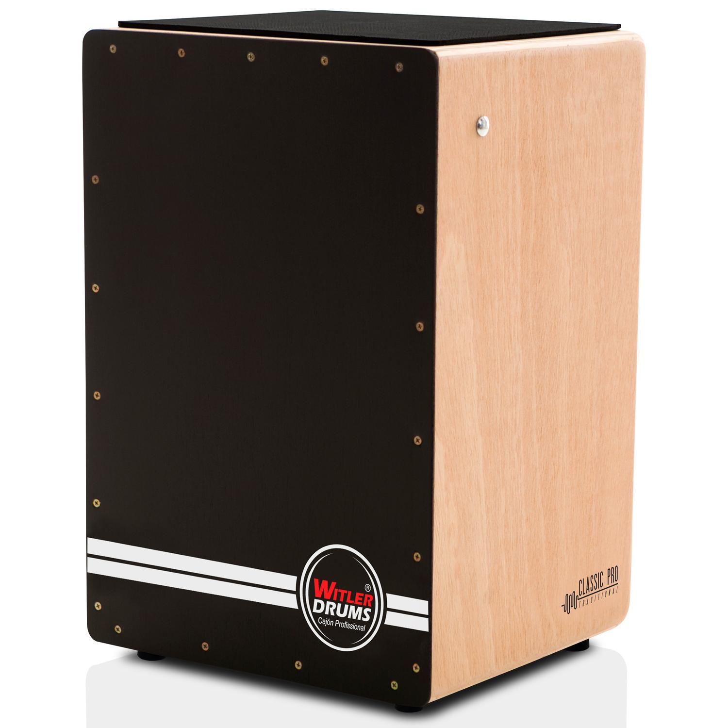 Cajón Elétrico Reto Canela Shaker 02 Vassourinhas Witler drums