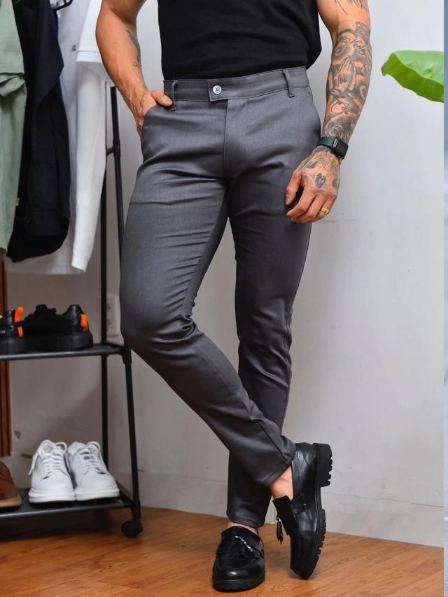 Calca Alfaiataria Masculina CalÃ§a Sarja Preta Calça Preta