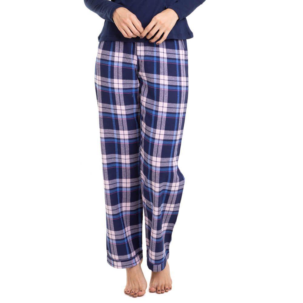 Calça Avulsa Pijama Feminino Xadrez Azul Flanela 100% Algodão - E-pijama - Pijama  Feminino - Magazine Luiza