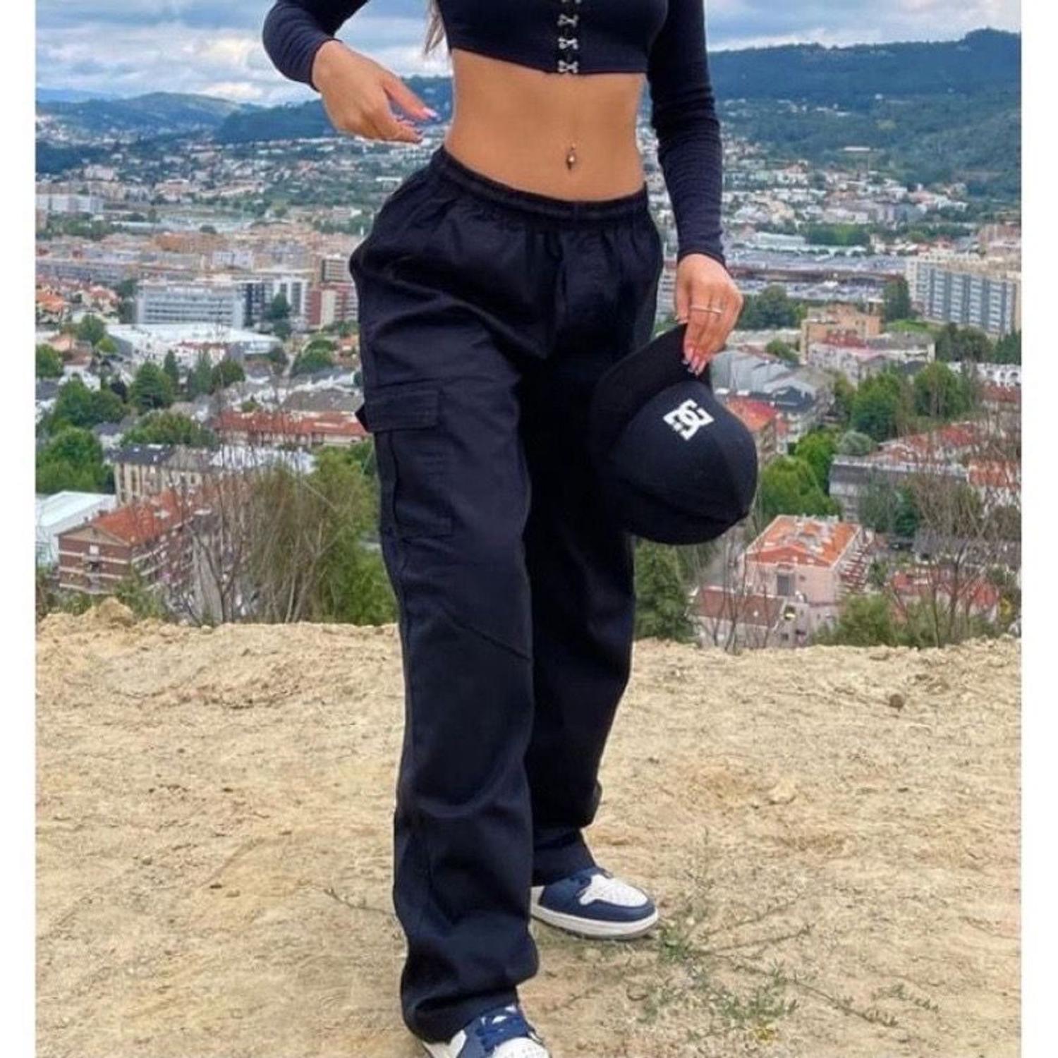 Calça Cargo CalÇa Sarja Preta Feminina Calça Cargo Feminina