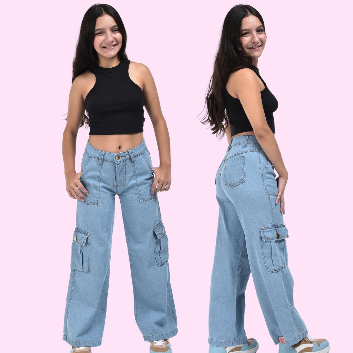 HOT Calça Cargo CalÃ§a Jeans Top Cargo Tipos De Bolso De