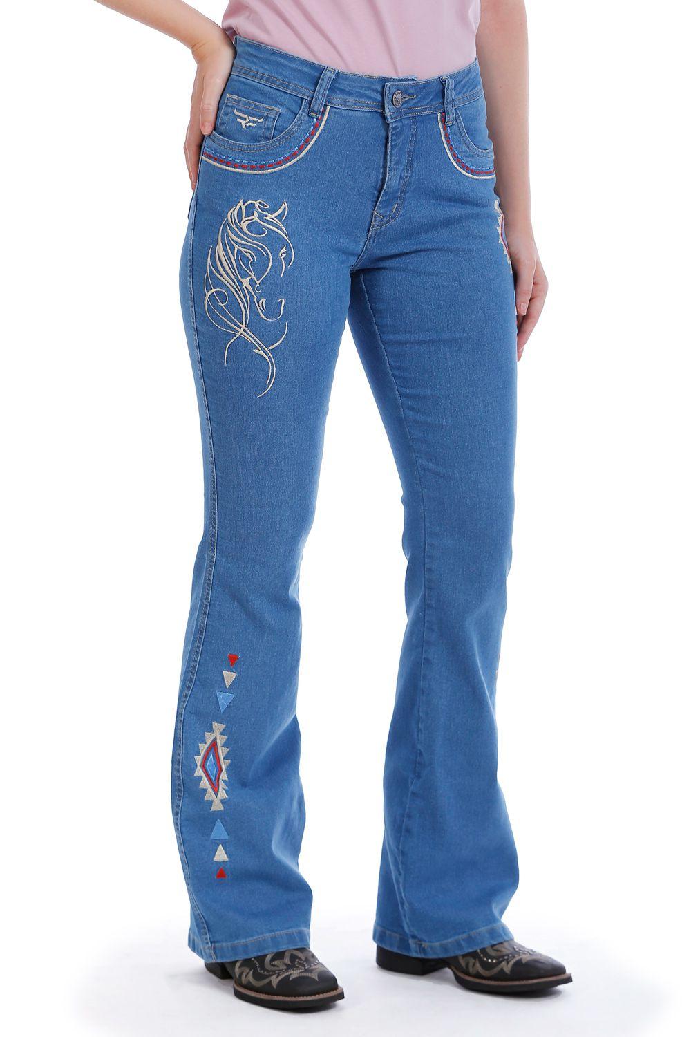 West Country CalÃ§a Bordada Feminina Country Cala Country Feminina