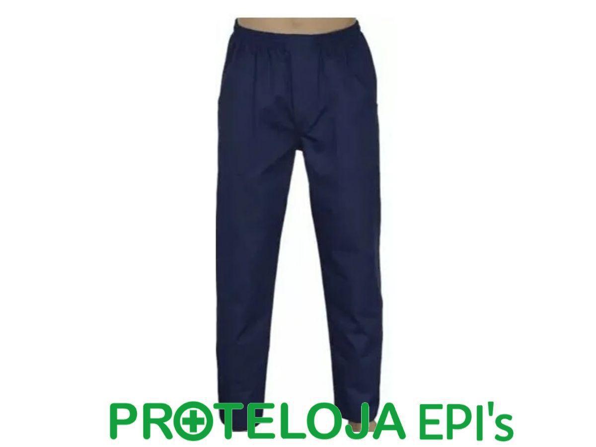 calça de brim azul marinho