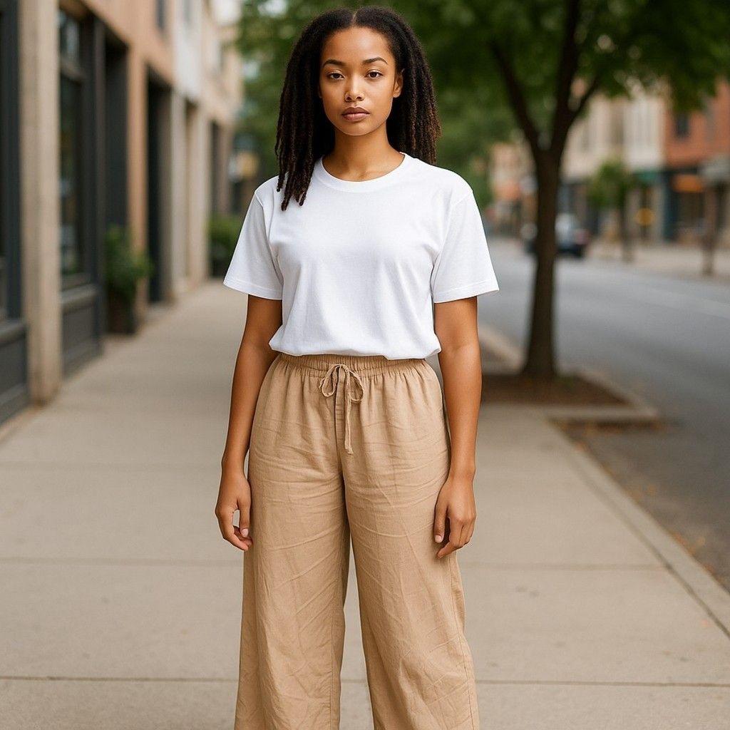 Verão Moda Pantacourt 2018 Calça Feminina Estilo Linho Pantacourt - Main Image