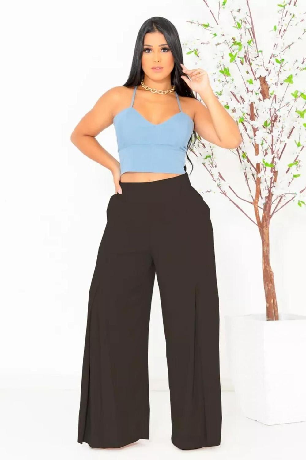 Pantalona Preta CalÃ§a Feminina Pantalona Lisa CalÃ§a Feminina