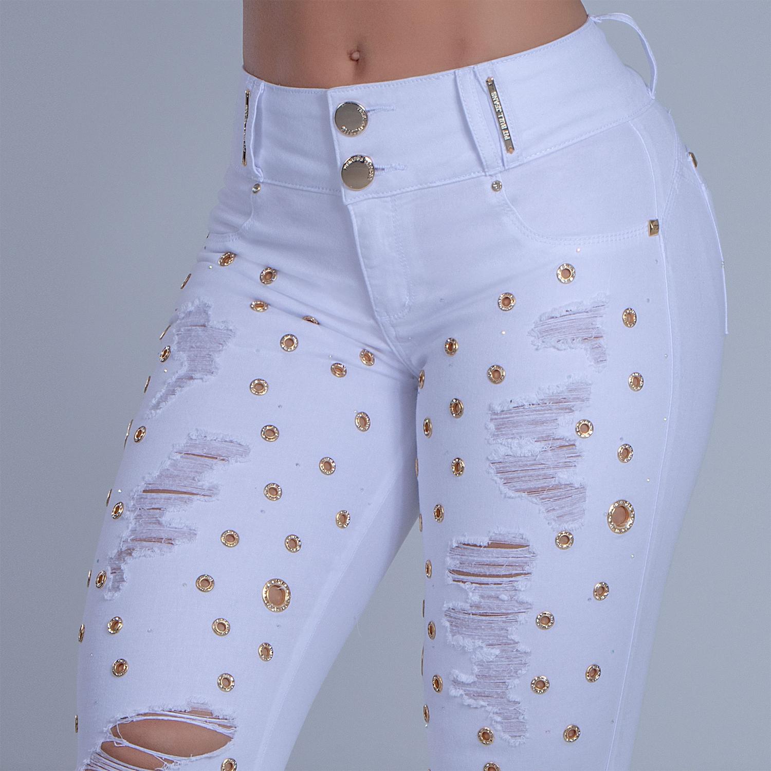 calça jeans pit bull branca