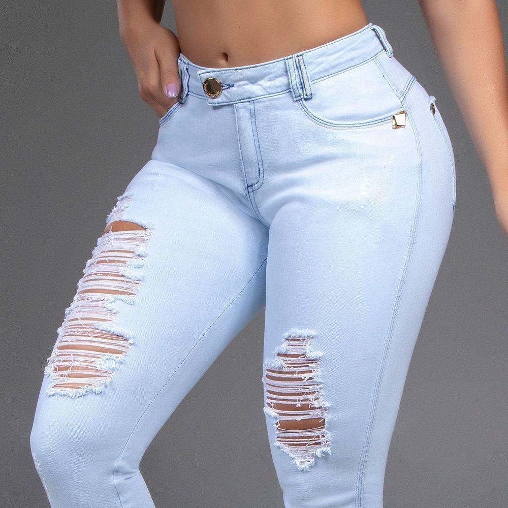 calça jeans clara feminina