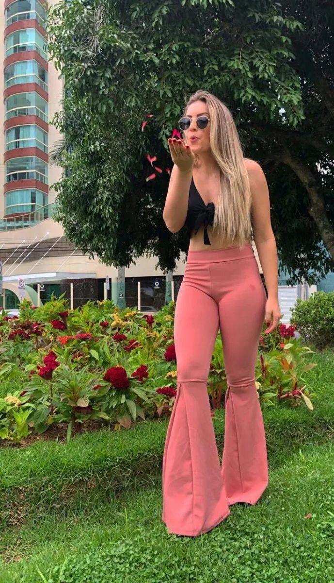 Calça Flare Cintura Alta Bailarina Legging Suplex Executiva - Three Clover  00007/1089000 Rose Coral - Outros Moda e Acessórios - Magazine Luiza