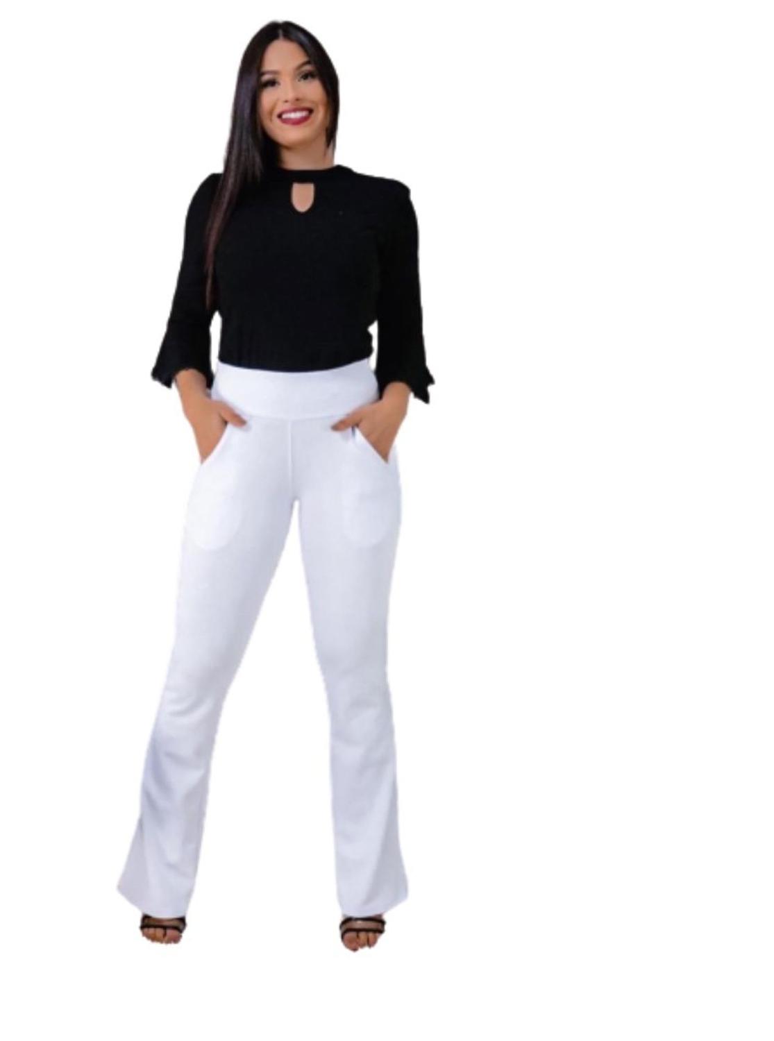 Calça Flare, Feminina, Cor Branca Tamanho M - Machete Moda Feminina - Calça  Feminina - Magazine Luiza