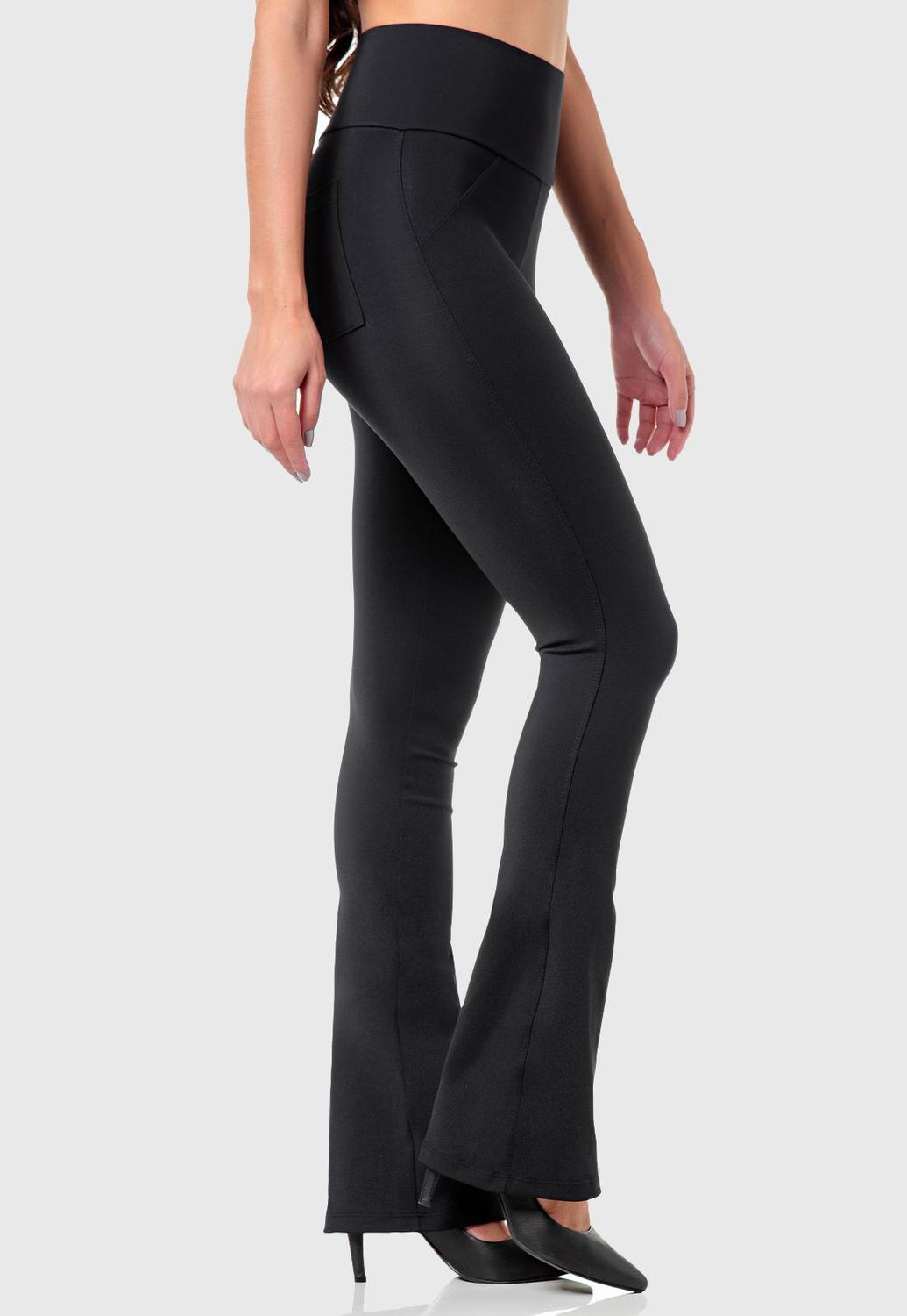 calça flare preta suplex