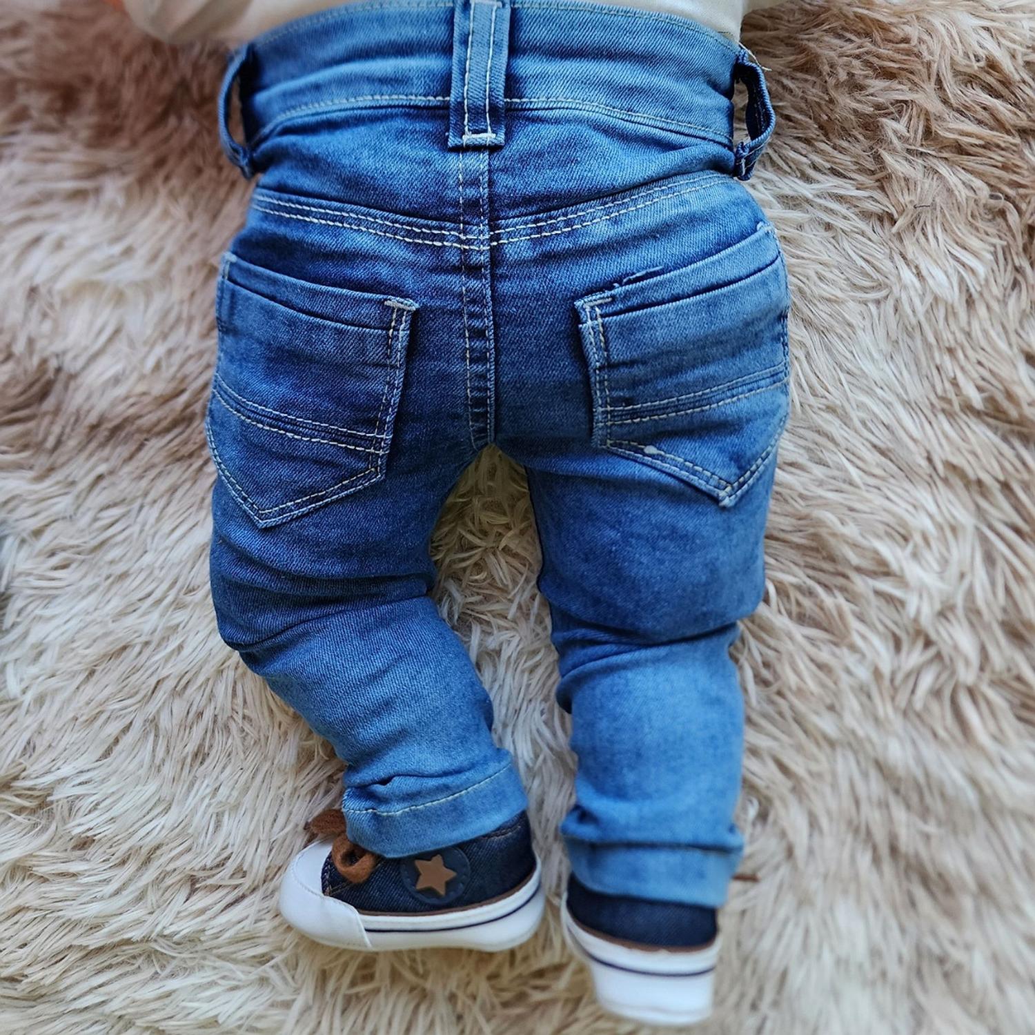 Elastano Calca Jeans Para BebÃª Calça Jeans Com Elastano Azul