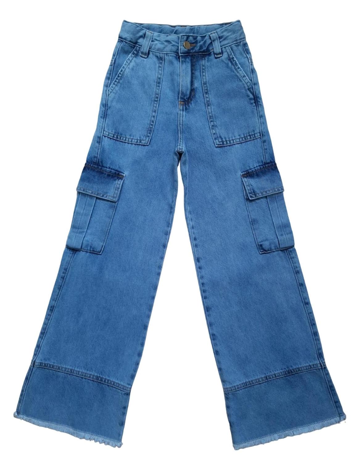 Jeans Infantil Calca Jeans Tamanho 16 Calça Jeans Cargo Feminina