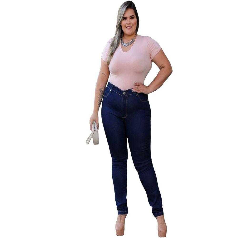 calça jeans feminina plus size cintura alta