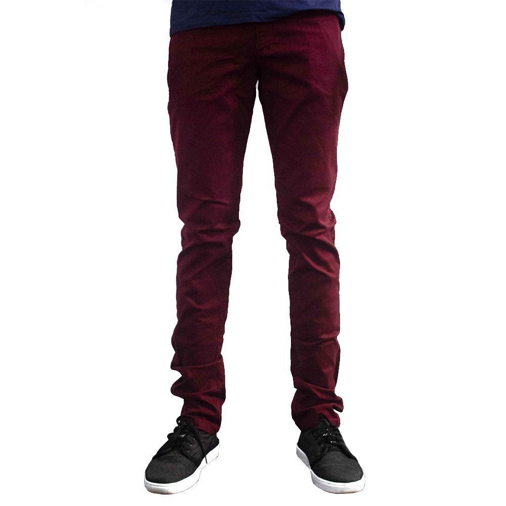calça jeans vinho masculina