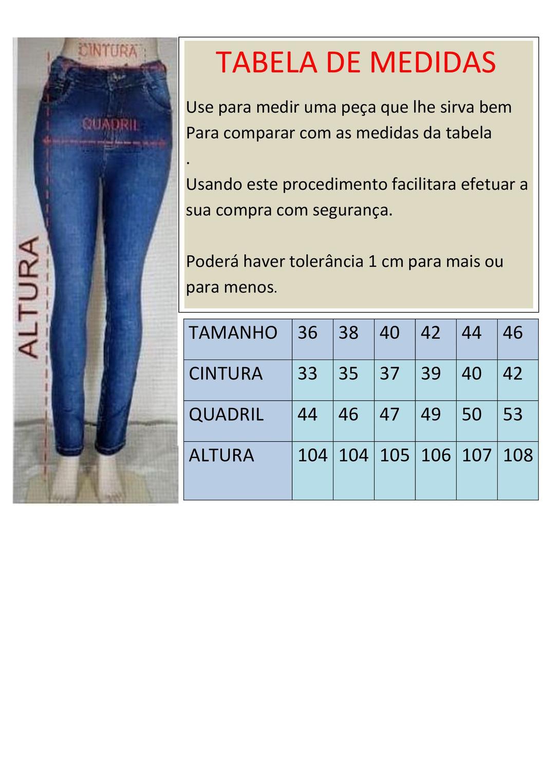 calça jeans feminina 42