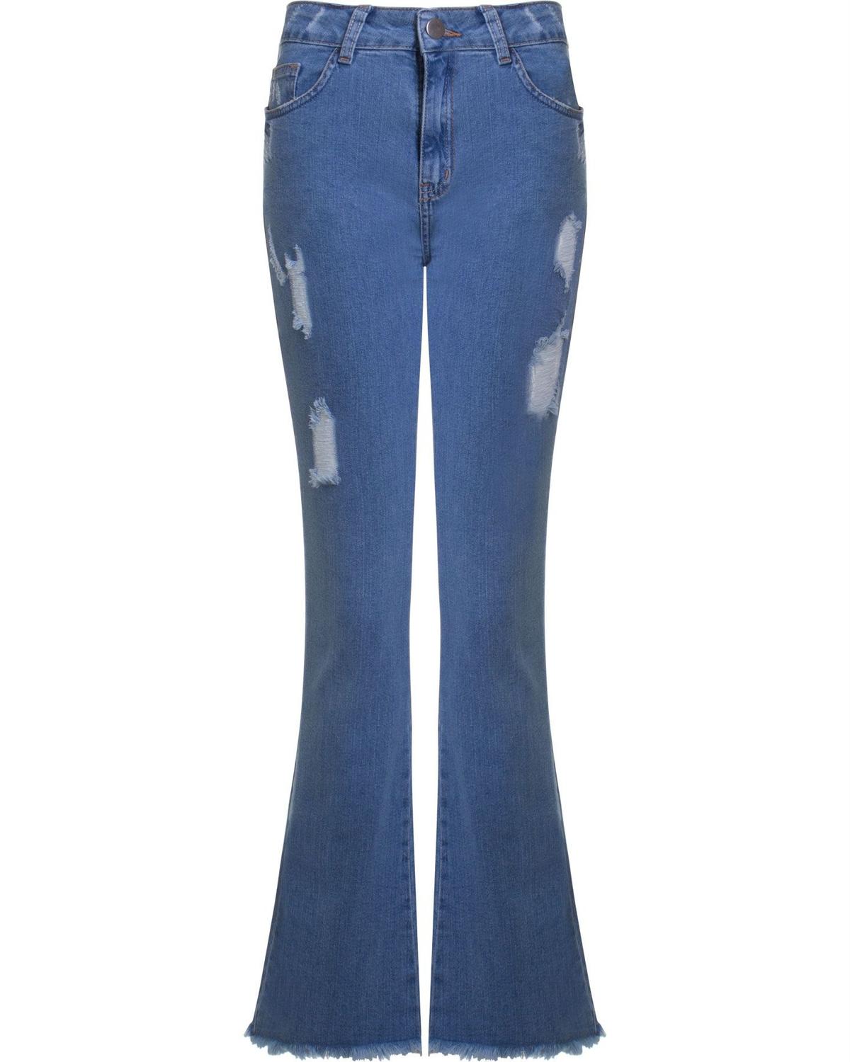 calça jeans feminina com barra desfiada