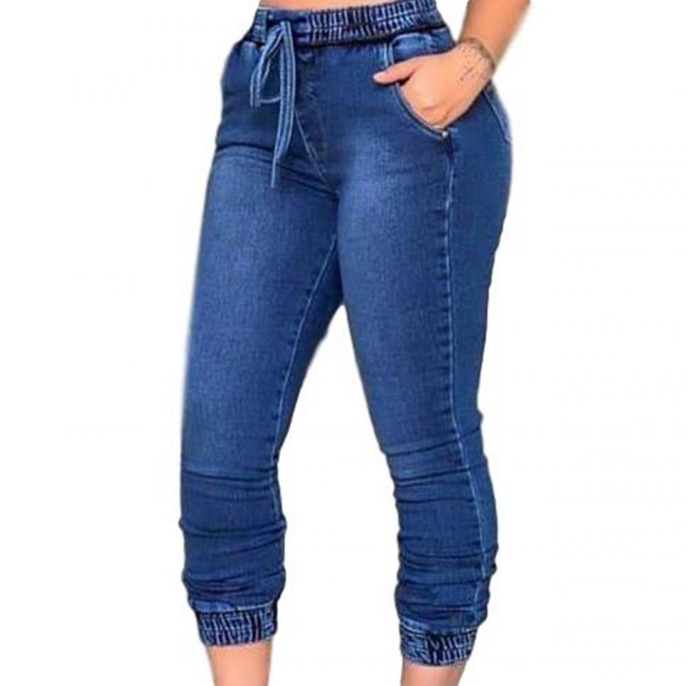 calça jeans feminina com elastico atras