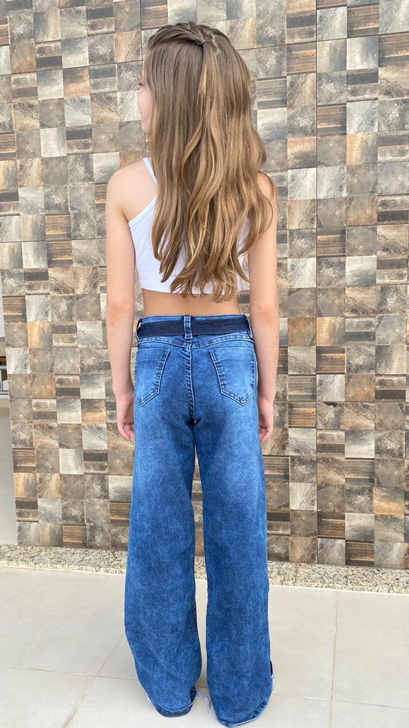 CALÇA WIDE LEG LAVAGEM ESTONADA - Comprar em Swag