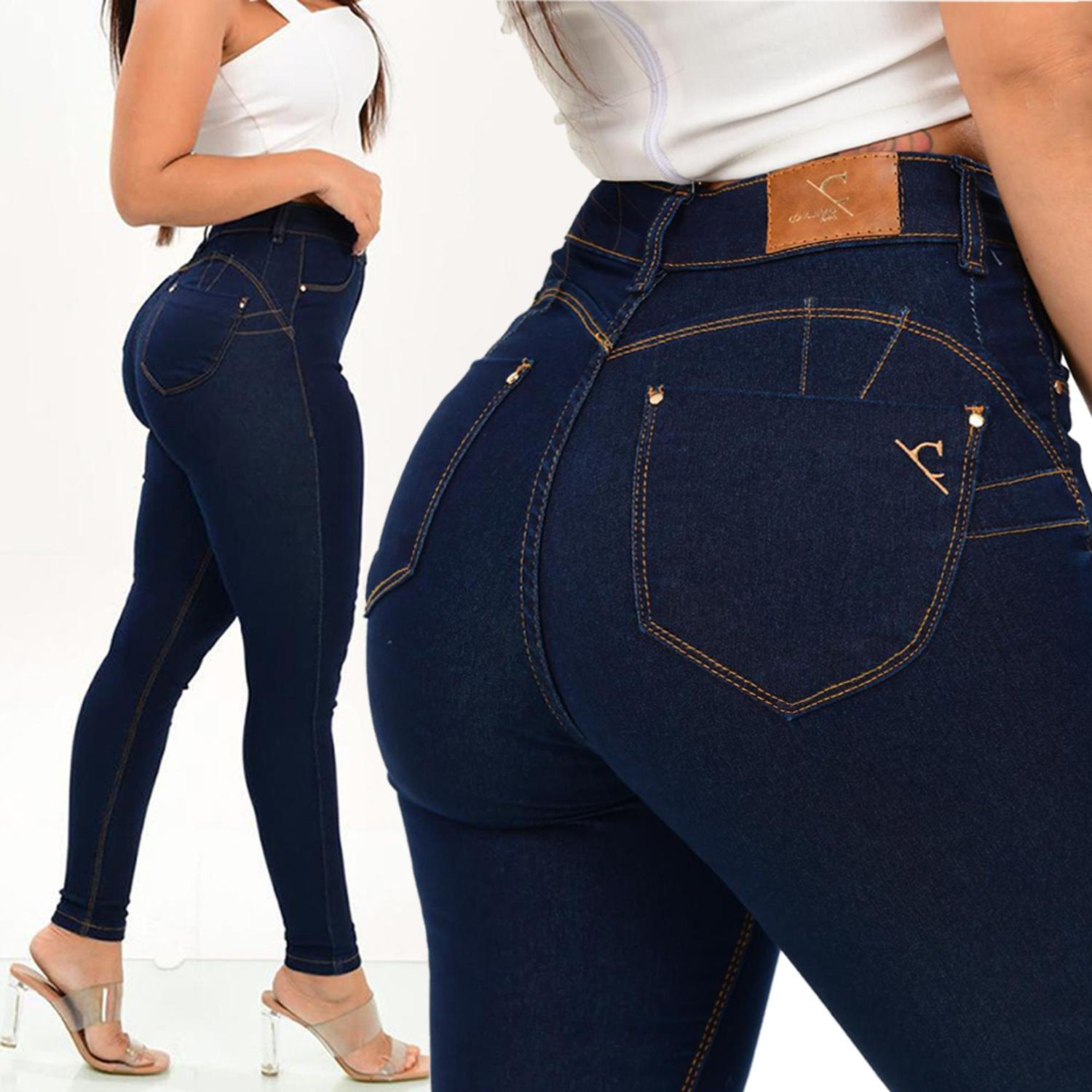 Calça Jeans Feminina Levanta Bumbum Original Cós Alto lycra, Magalu  Empresas