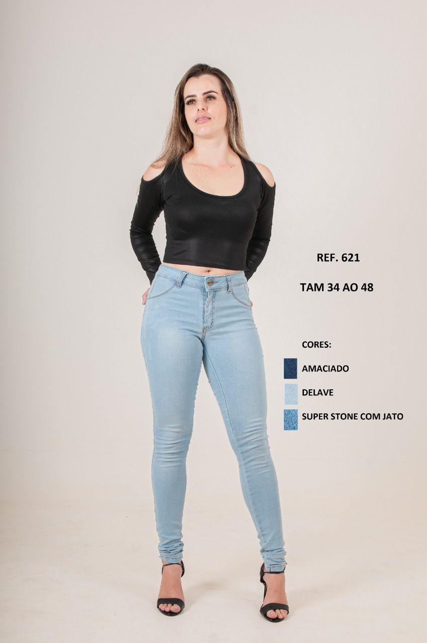 Calça Jeans Feminina Modelo Skinny Detalhe Puído Coll Jeans 34 ao 48 -  Calça Jeans Feminina - Magazine Luiza