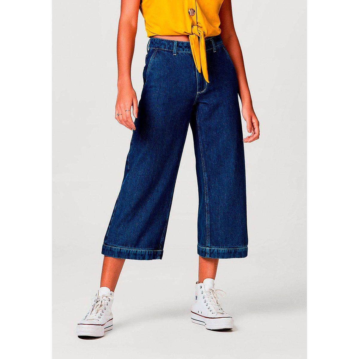 calça jeans feminina pantacourt